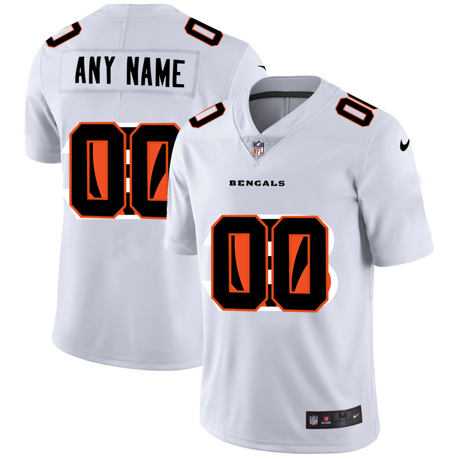 Men's Cincinnati Bengals ACTIVE PLAYER Custom White Shadow Logo Limited Stitched Jersey